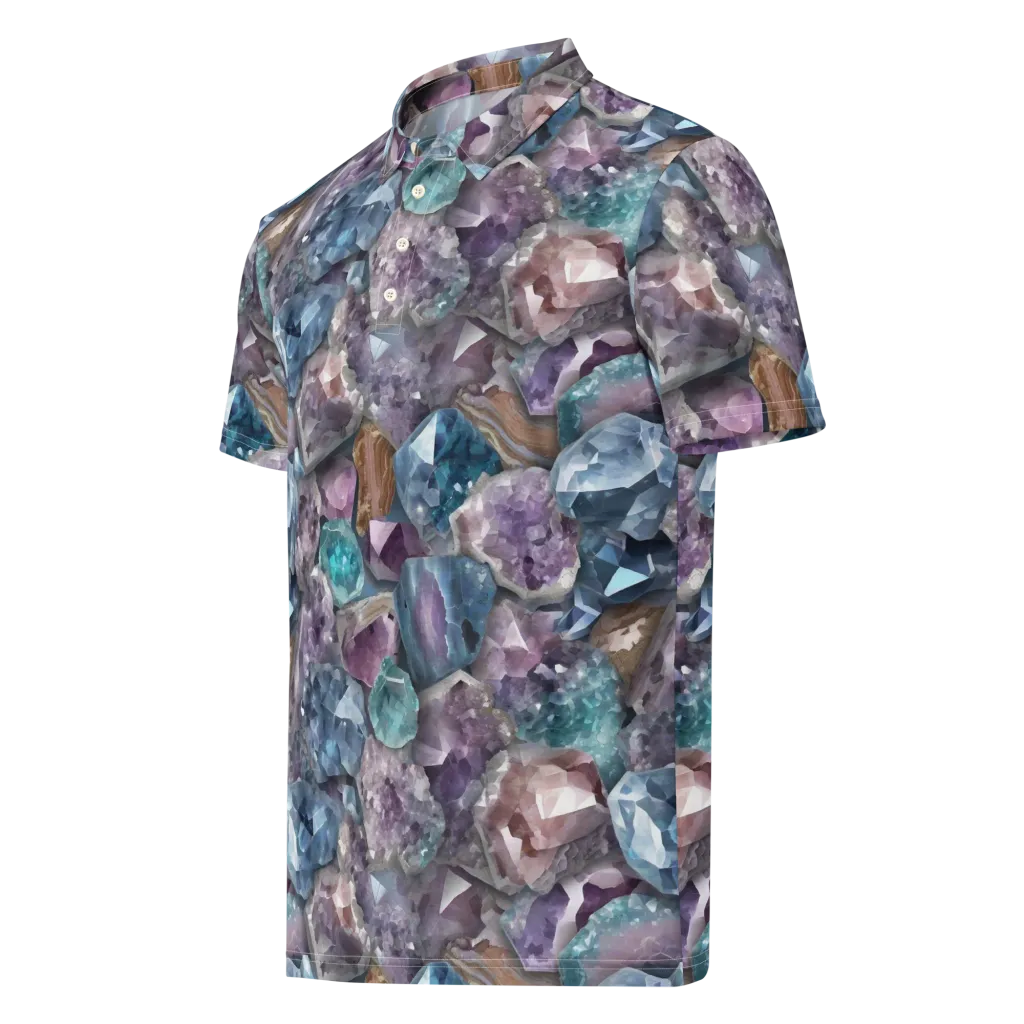 Amethyst Tide on Men's Slim Fit Polo Shirt — Left Front