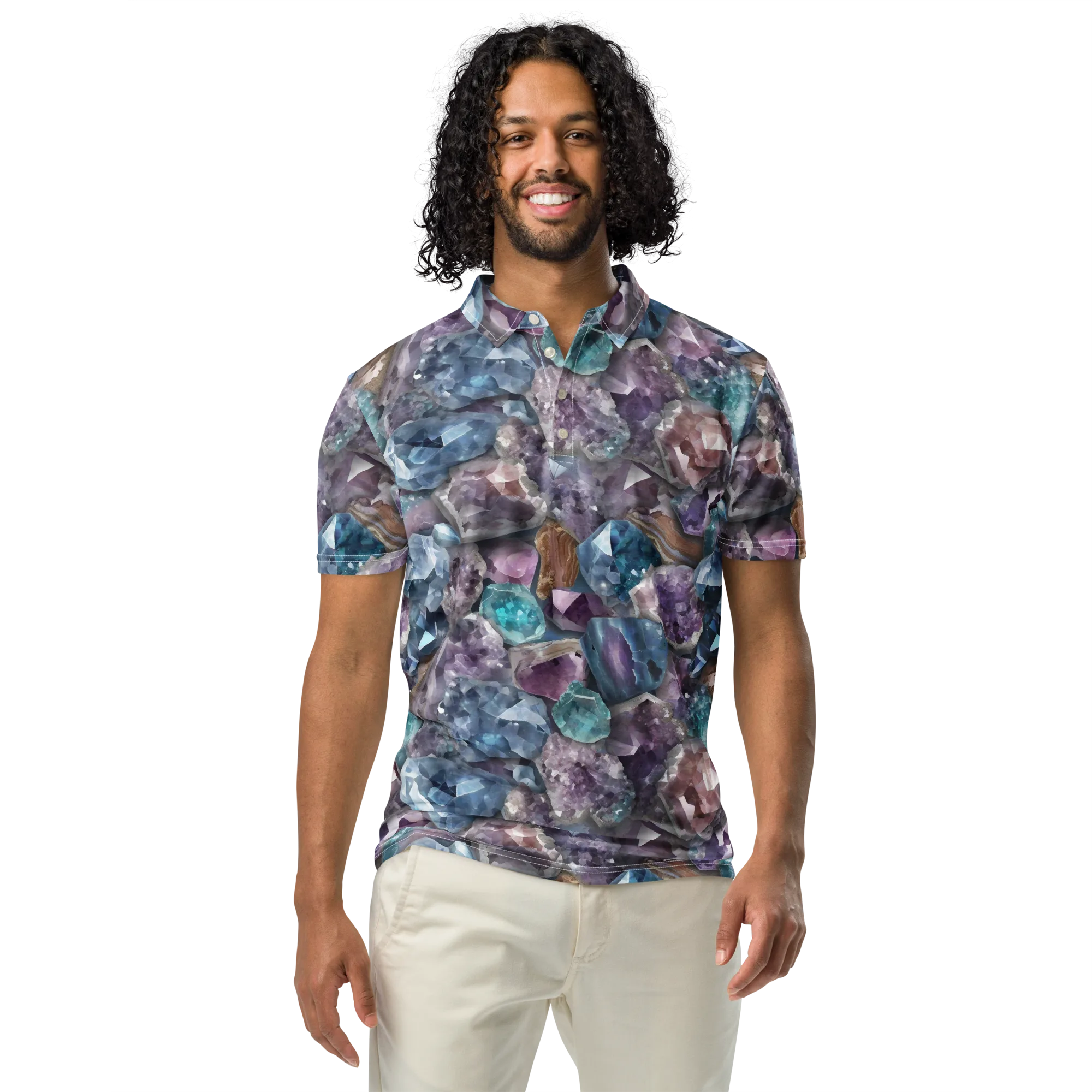 Amethyst Tide on Men's Slim Fit Polo Shirt — Front