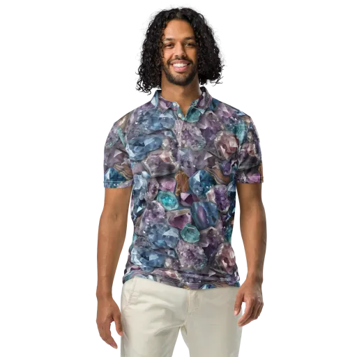 Amethyst Tide on a Men's Slim Fit Polo Shirt