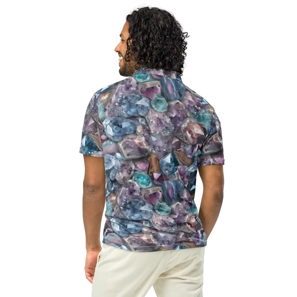 Amethyst Tide on Men's Slim Fit Polo Shirt — Back