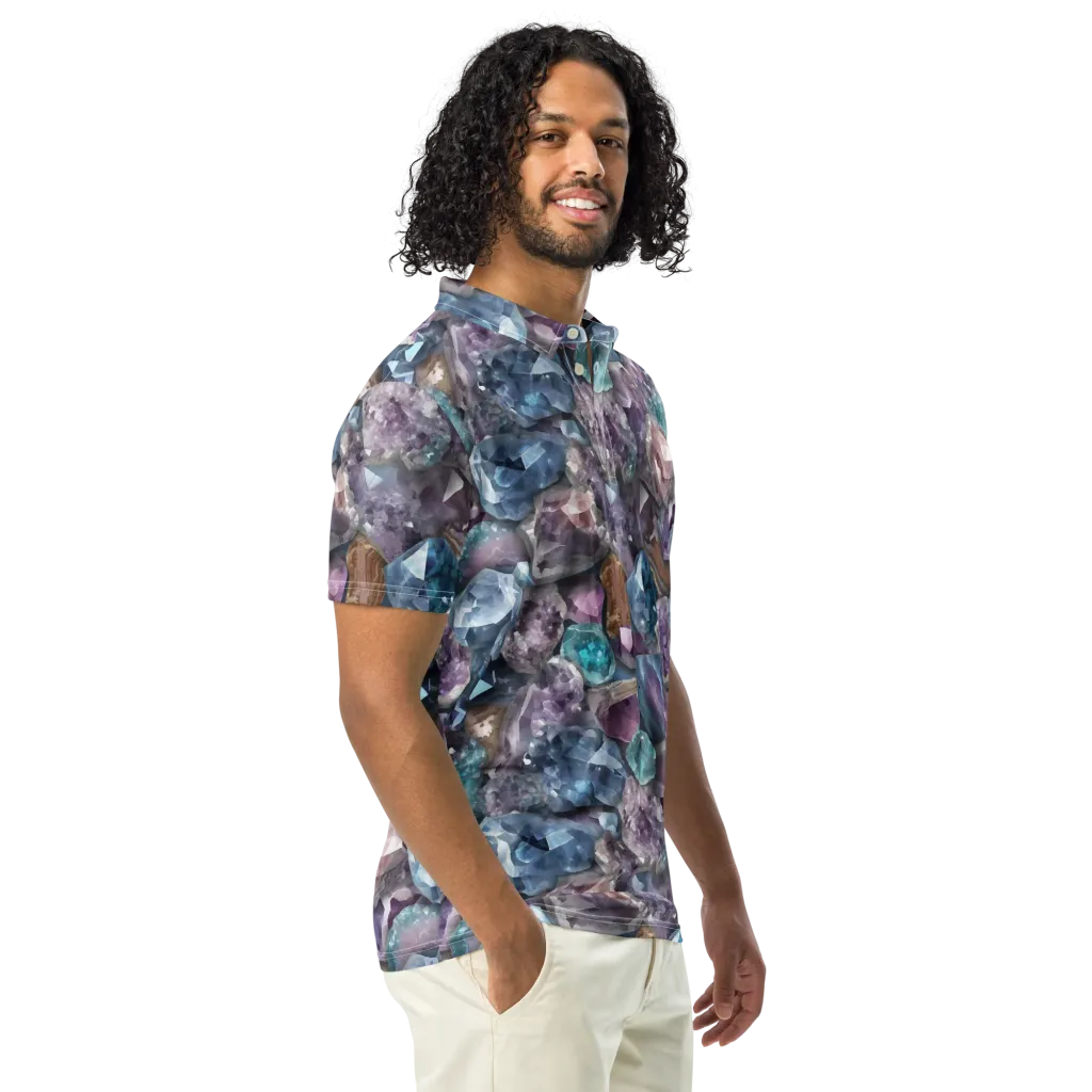 Amethyst Tide on Men's Slim Fit Polo Shirt — Right Front