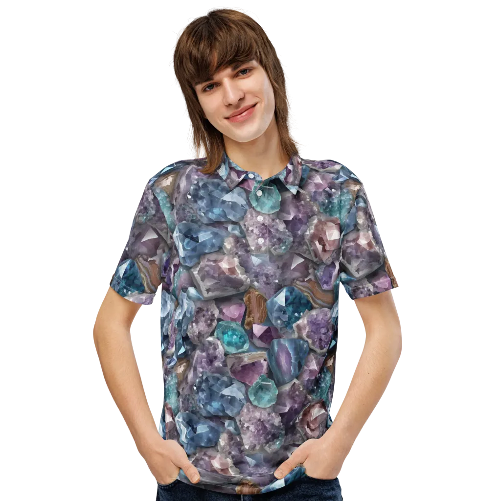 Amethyst Tide on Men's Slim Fit Polo Shirt — Front