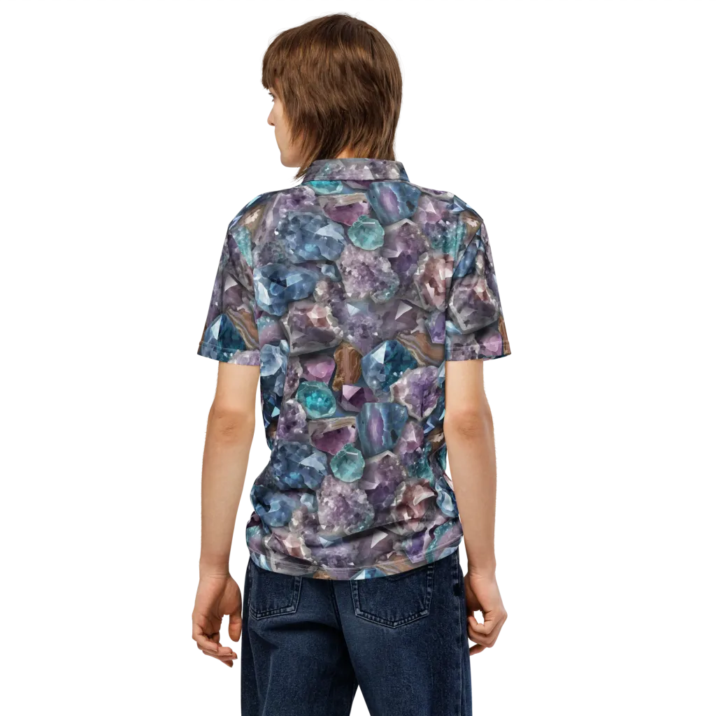 Amethyst Tide on Men's Slim Fit Polo Shirt — Back