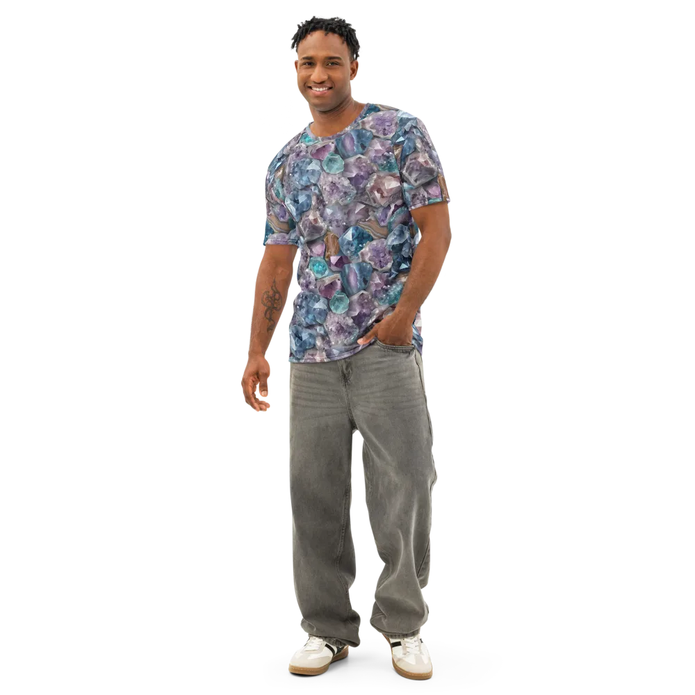 Amethyst Tide on Men's Cotton Crew Neck T-Shirt — Front