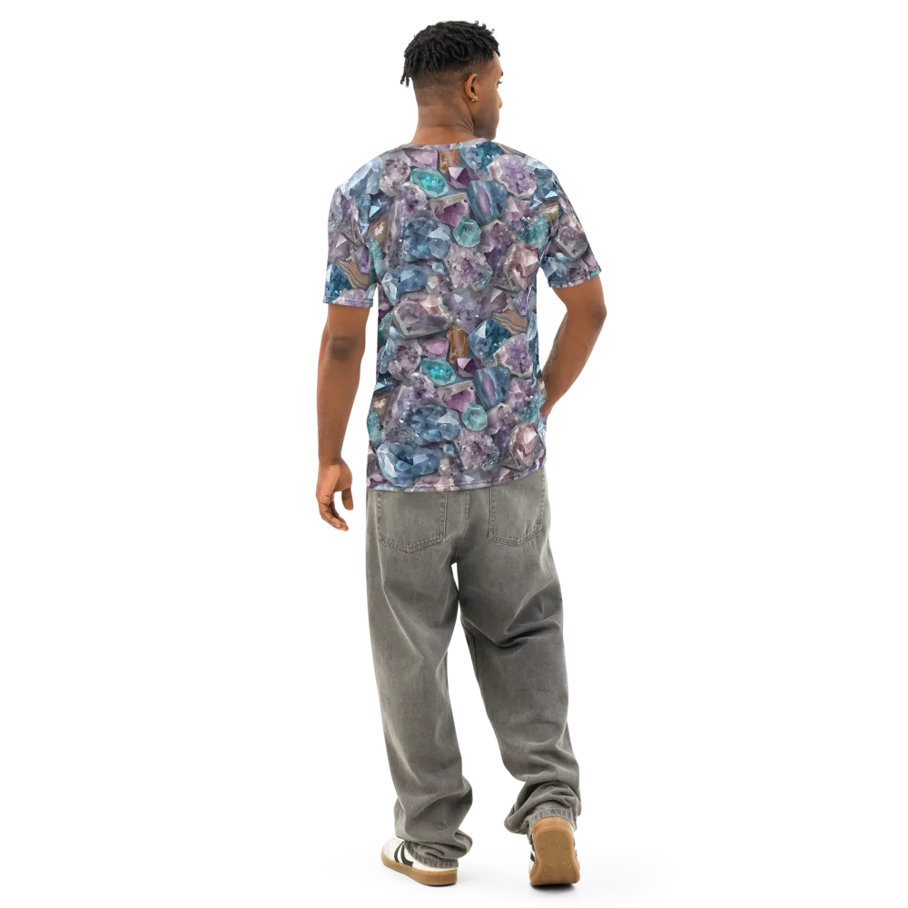 Amethyst Tide on Men's Cotton Crew Neck T-Shirt — Back