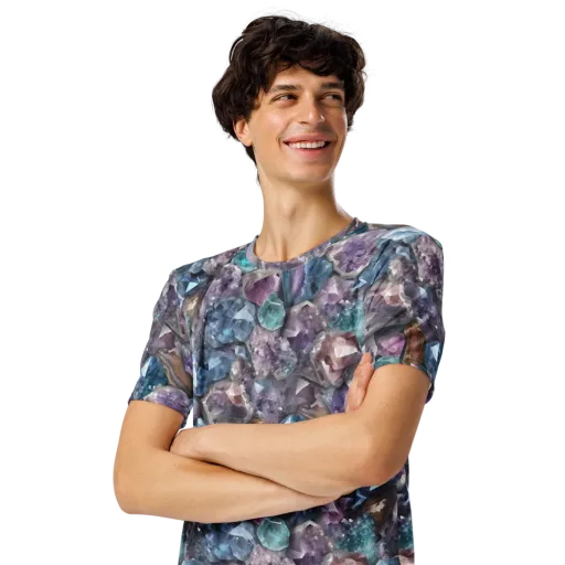 Amethyst Tide on a Men's Crew Neck T-Shirt