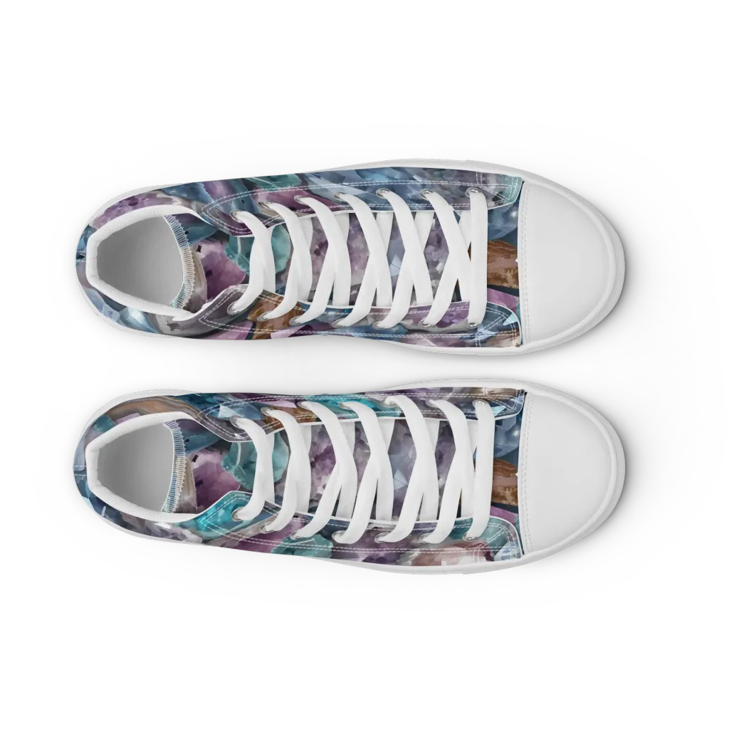 Amethyst Tide on Men's High Top Canvas Shoes — Front