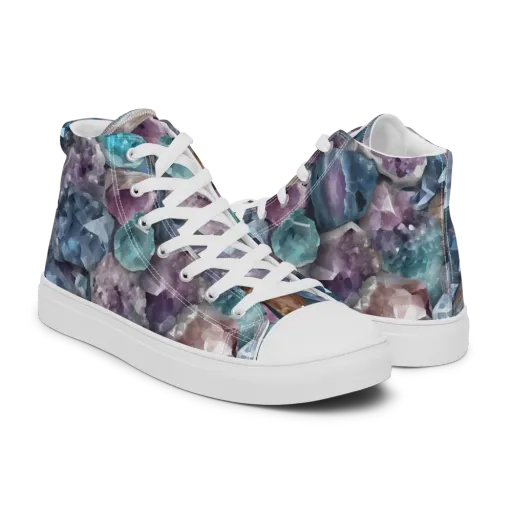 Amethyst Tide on a Men's High Top Canvas Shoes