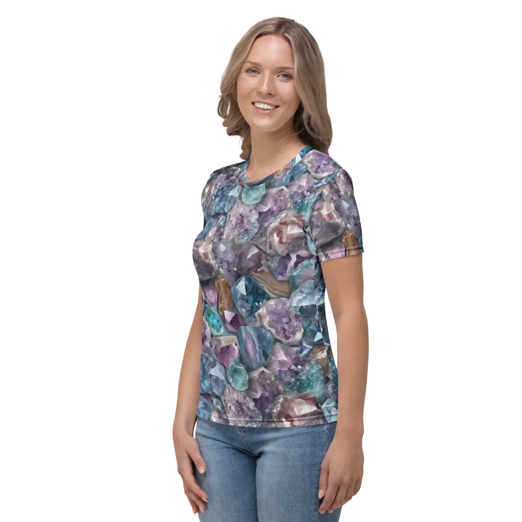 Amethyst Tide on Women's Crew Neck T-Shirt — Left