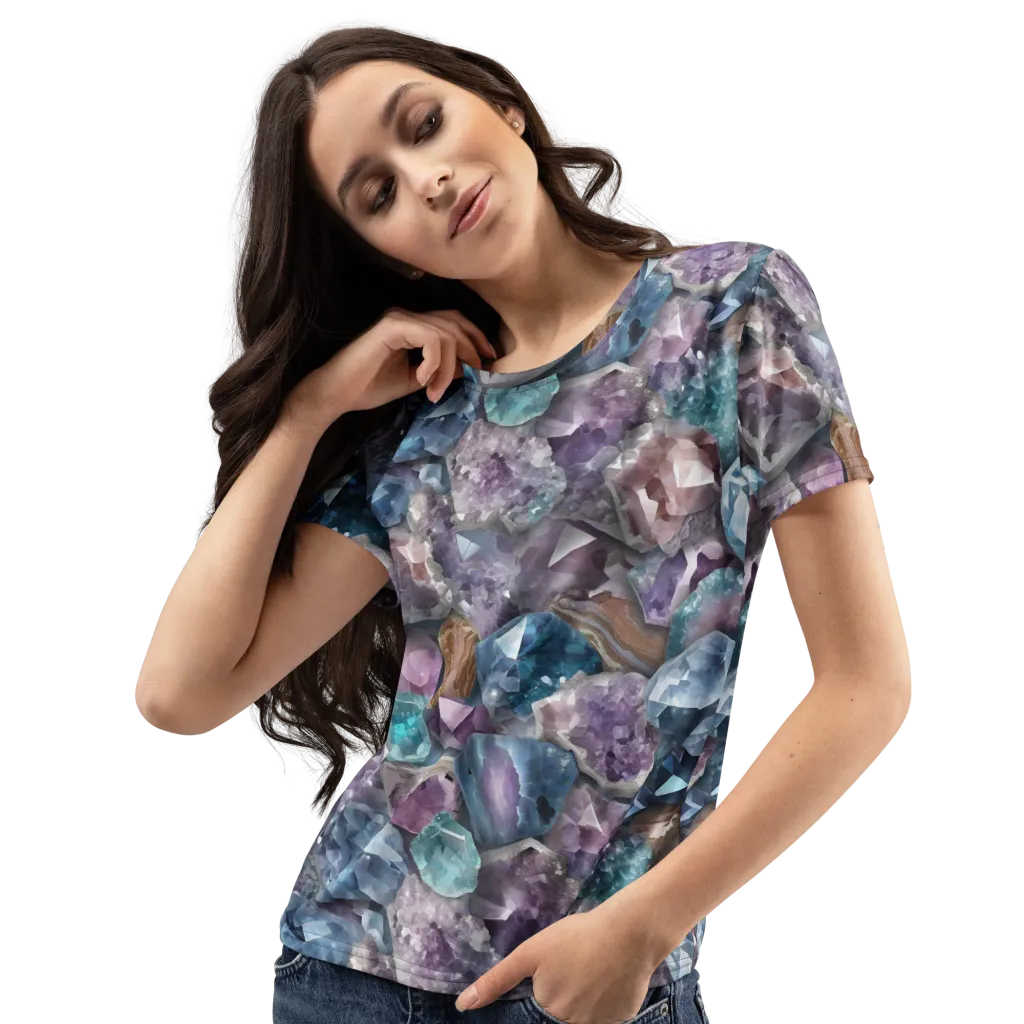 Amethyst Tide on Women's Crew Neck T-Shirt — Left Front