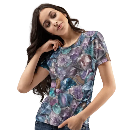 Amethyst Tide on a Women's Crew Neck T-Shirt