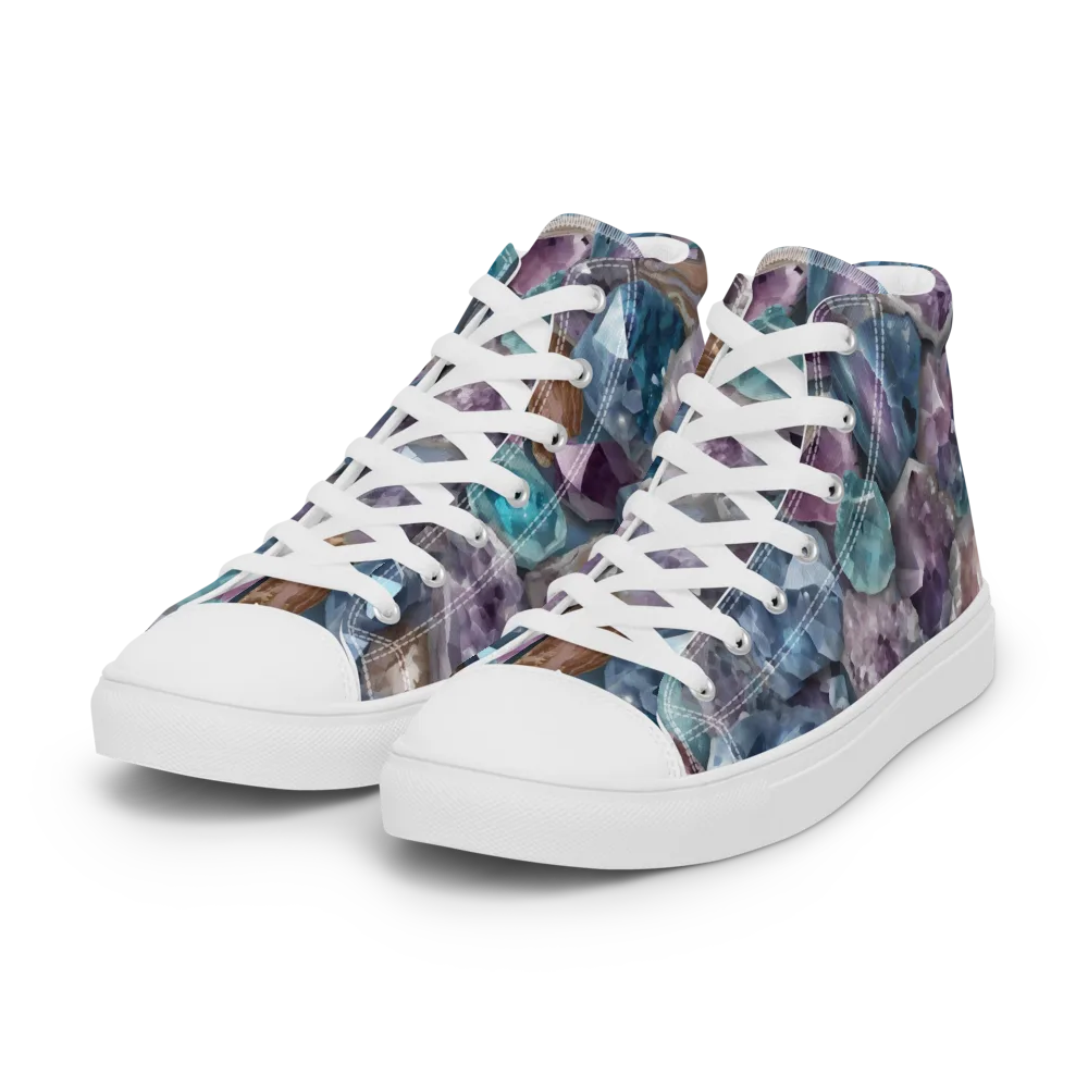 Amethyst Tide on Women's High Top Canvas Shoes — Left Front