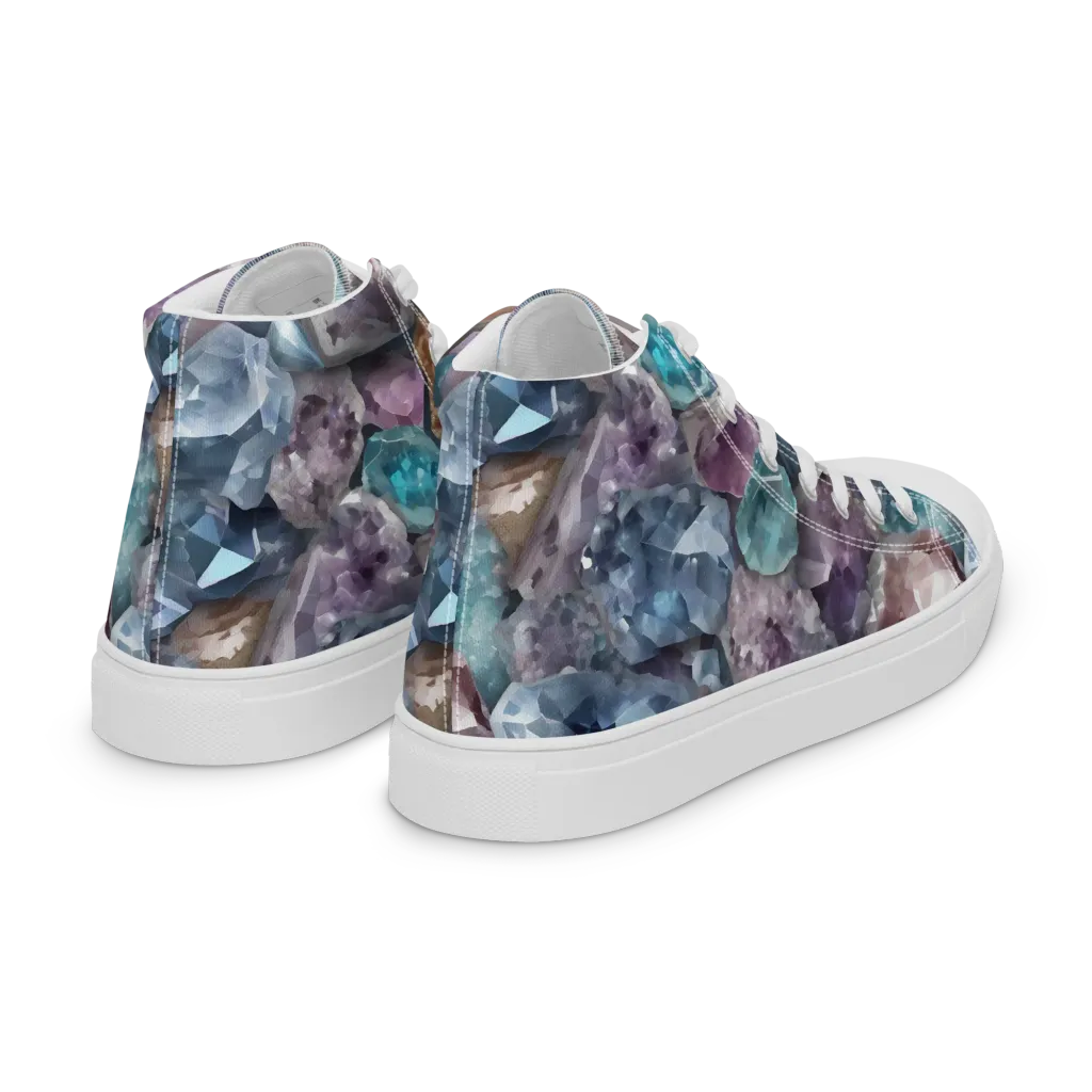 Amethyst Tide on Women's High Top Canvas Shoes — Right Back