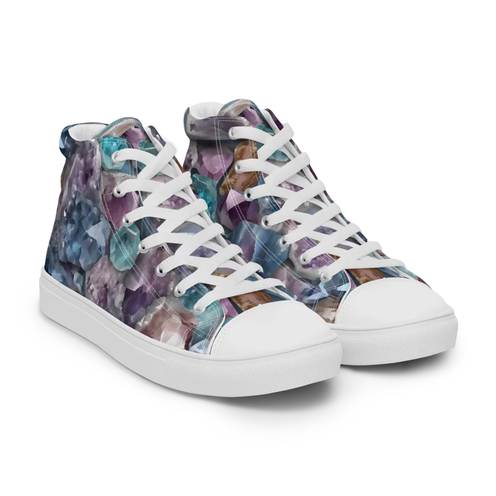 Amethyst Tide on Women's High Top Canvas Shoes — Right Front