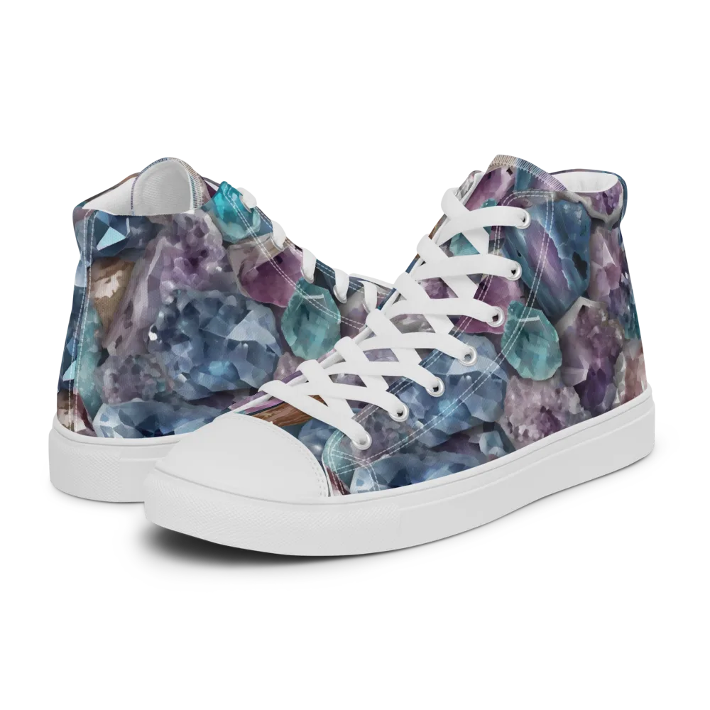 Amethyst Tide on Women's High Top Canvas Shoes — Left