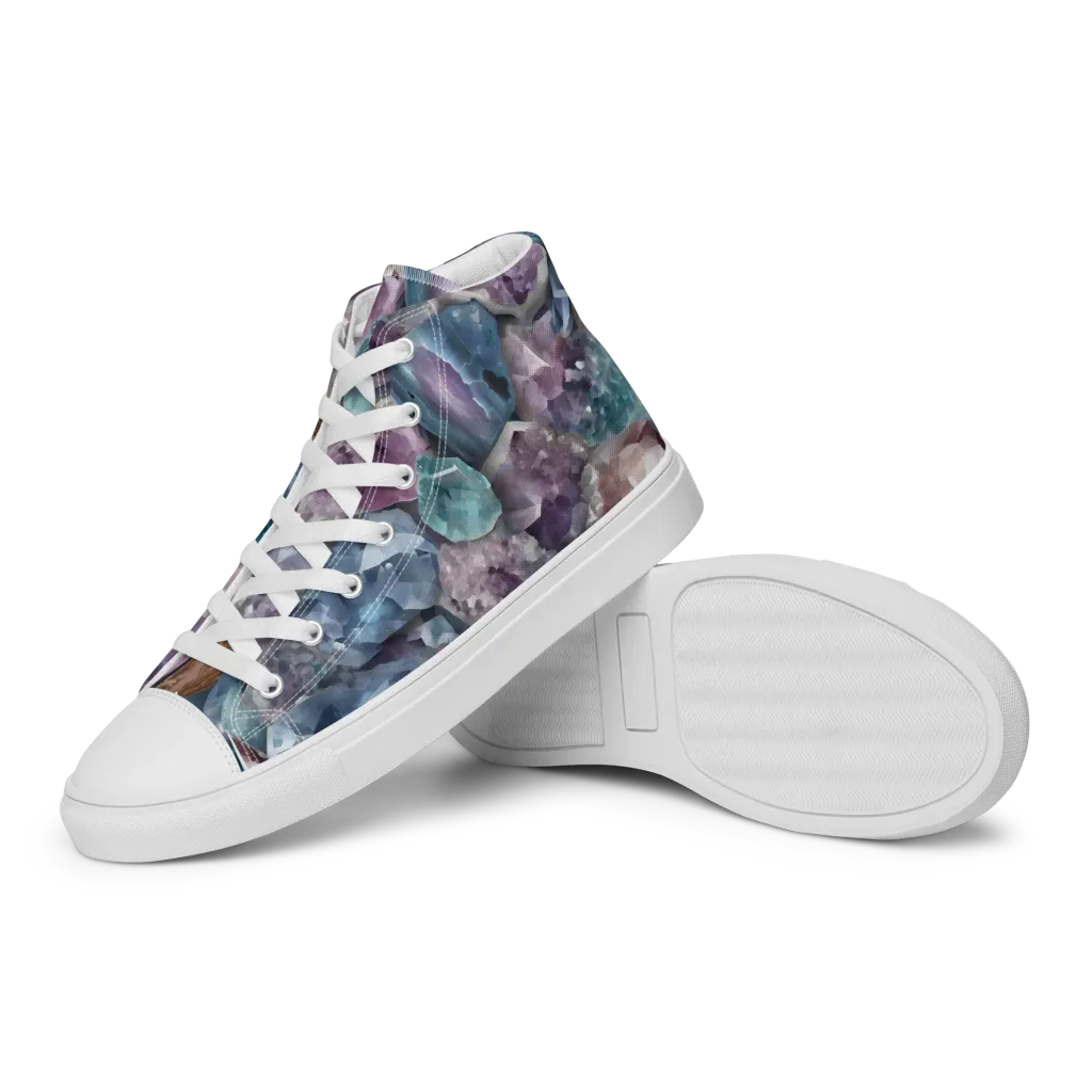 Amethyst Tide on Women's High Top Canvas Shoes — Left