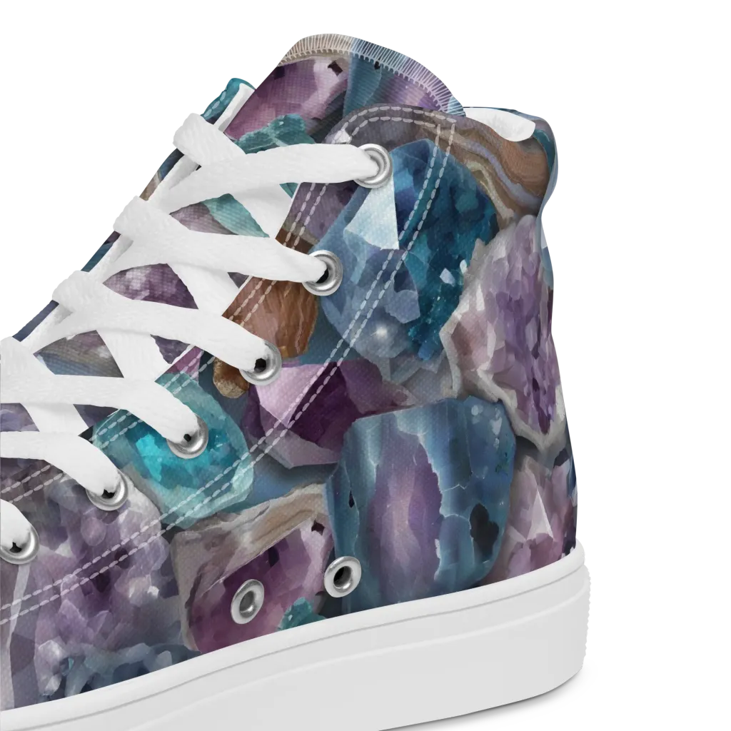 Amethyst Tide on Women's High Top Canvas Shoes — Product details 2