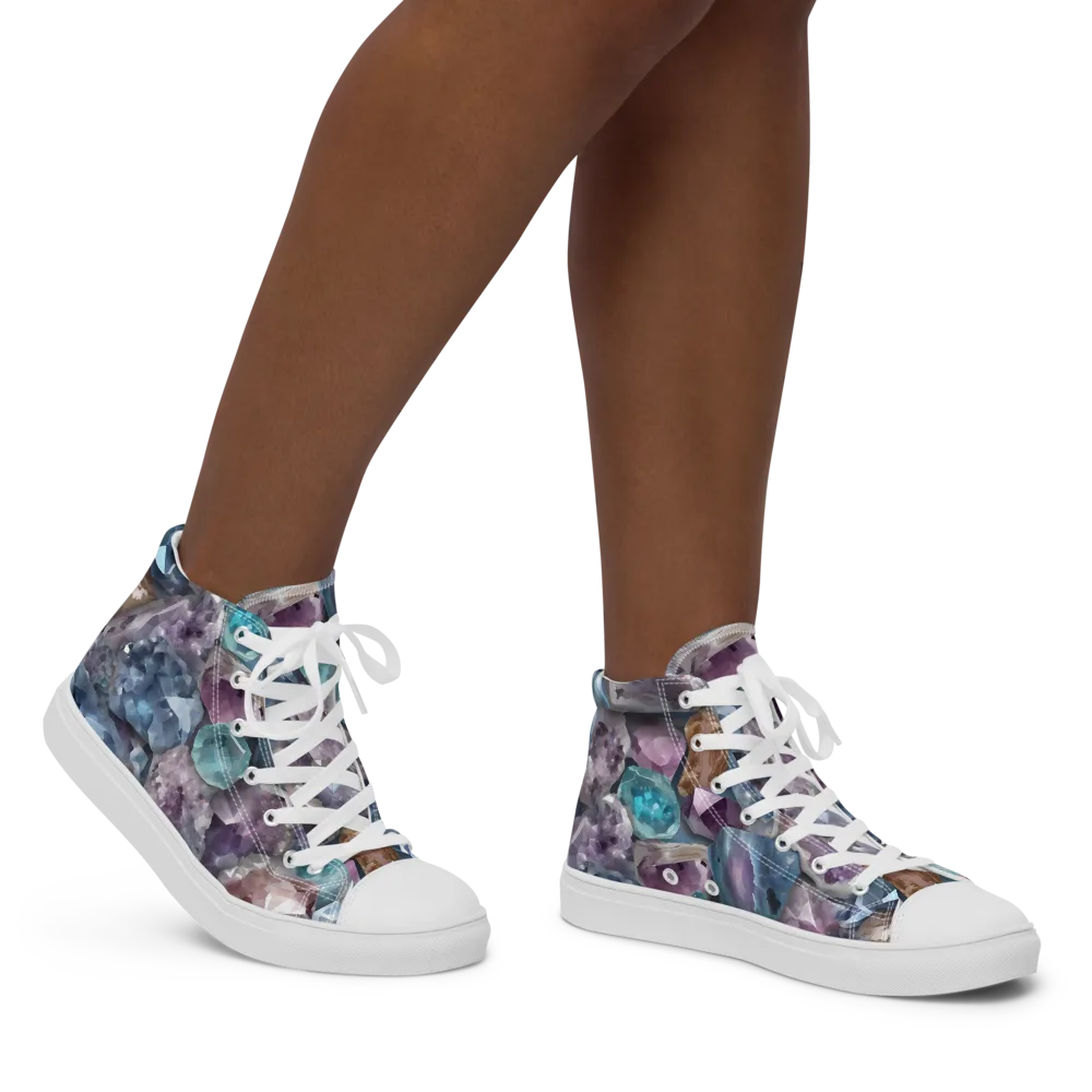 Amethyst Tide on Women's High Top Canvas Shoes — Right