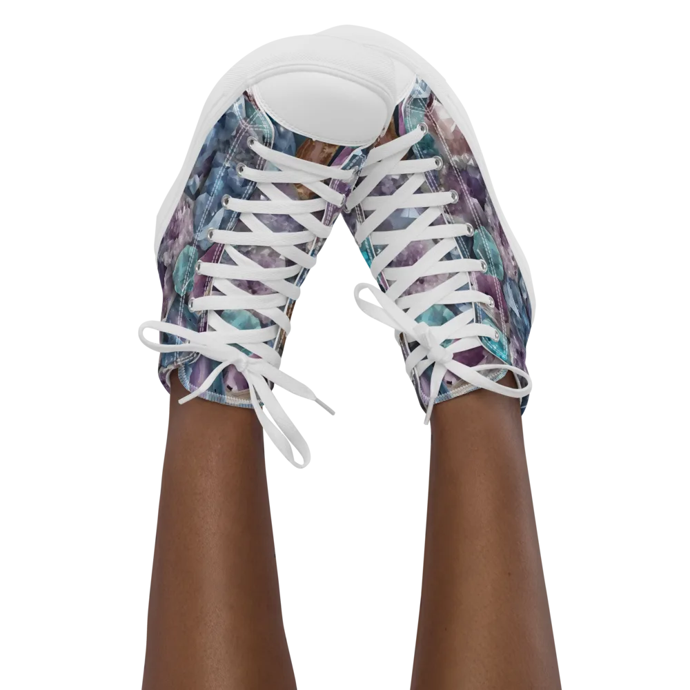 Amethyst Tide on Women's High Top Canvas Shoes — Front