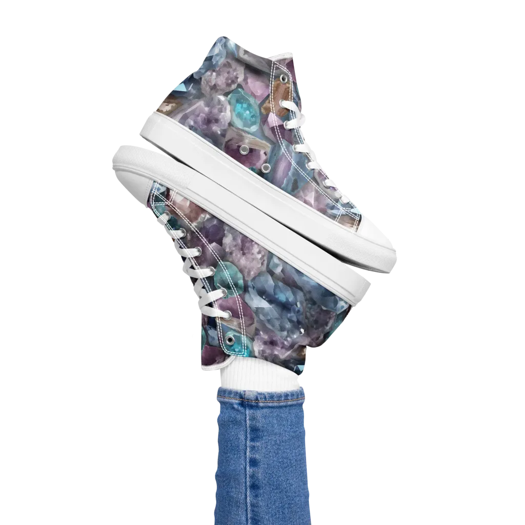 Amethyst Tide on Women's High Top Canvas Shoes — Left
