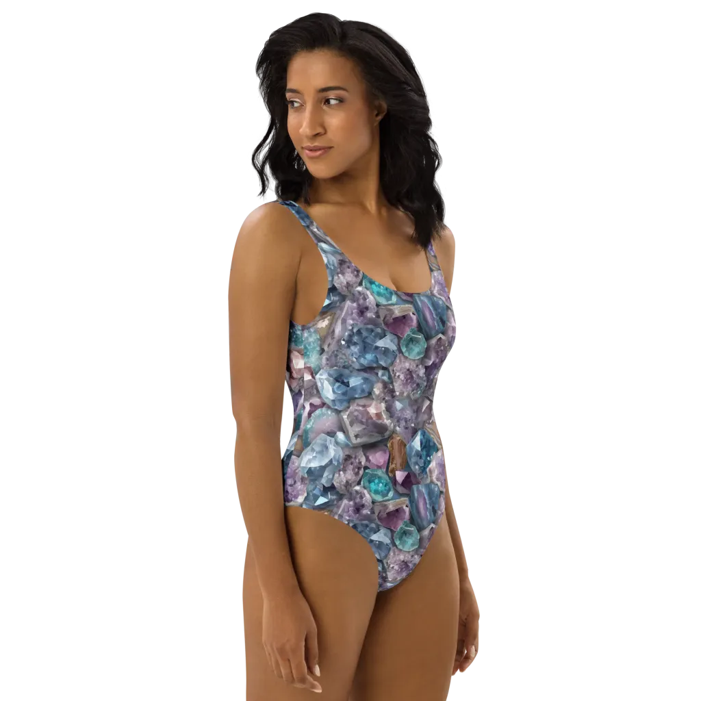 Amethyst Tide on One-Piece Swimsuit — Right