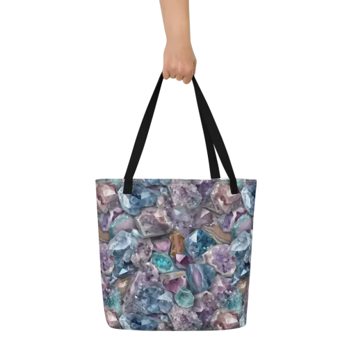 Amethyst Tide on a Large Tote Bag W/ Pocket