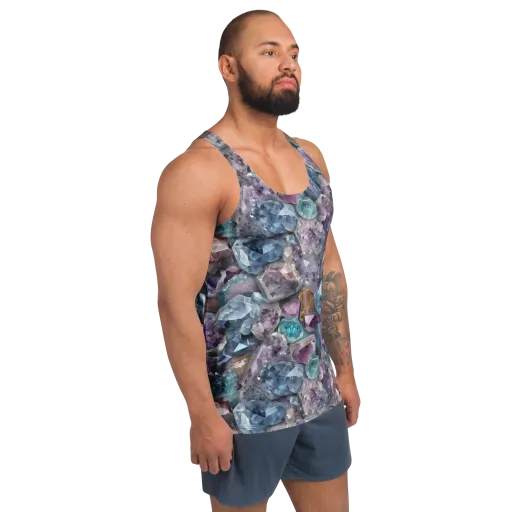 Amethyst Tide on a Men's Tank Top