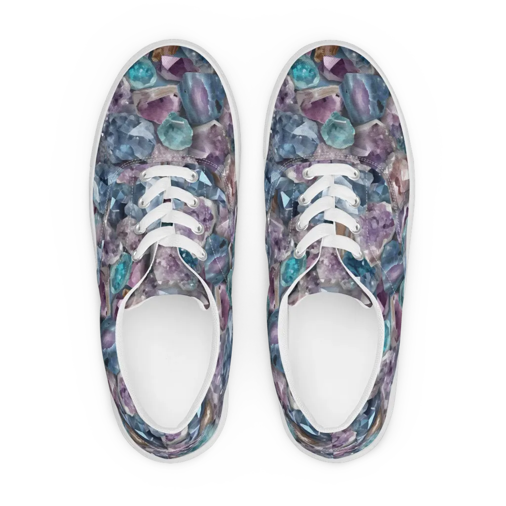 Amethyst Tide on Men's Lace-Up Canvas Shoes — Front