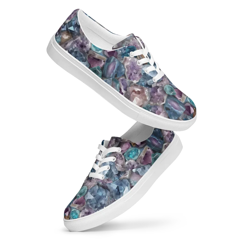 Amethyst Tide on Men's Lace-Up Canvas Shoes — Front