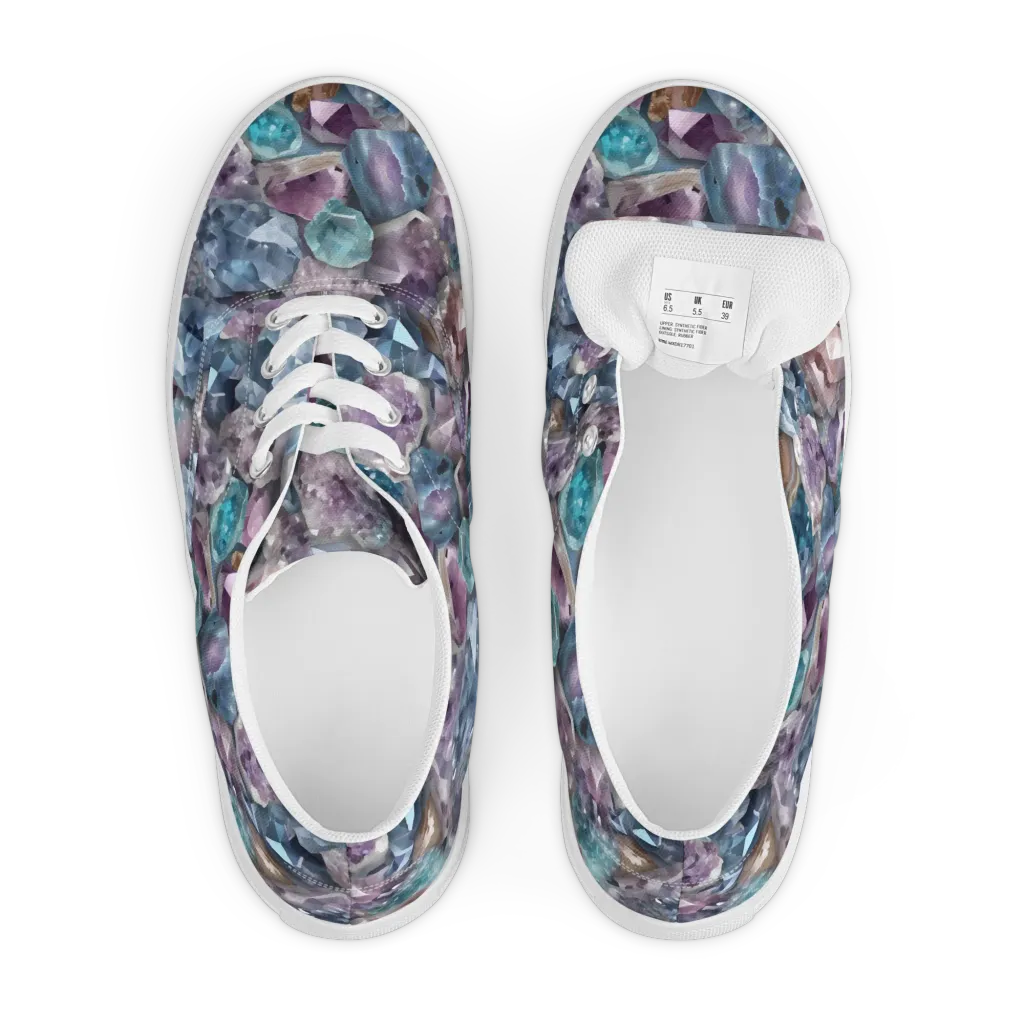 Amethyst Tide on Men's Lace-Up Canvas Shoes — Front