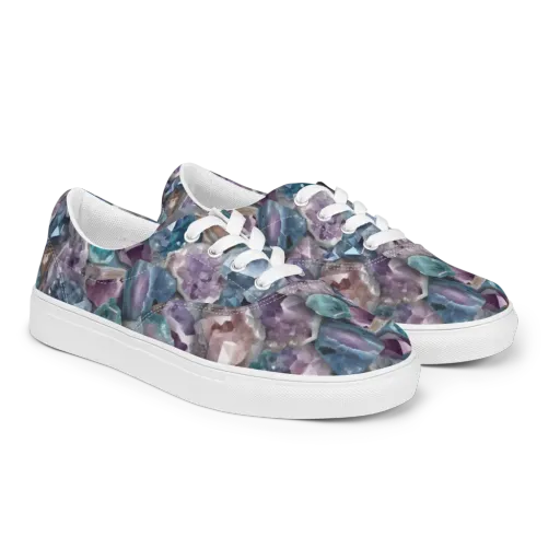 Amethyst Tide on a Men's Lace-Up Canvas Shoes