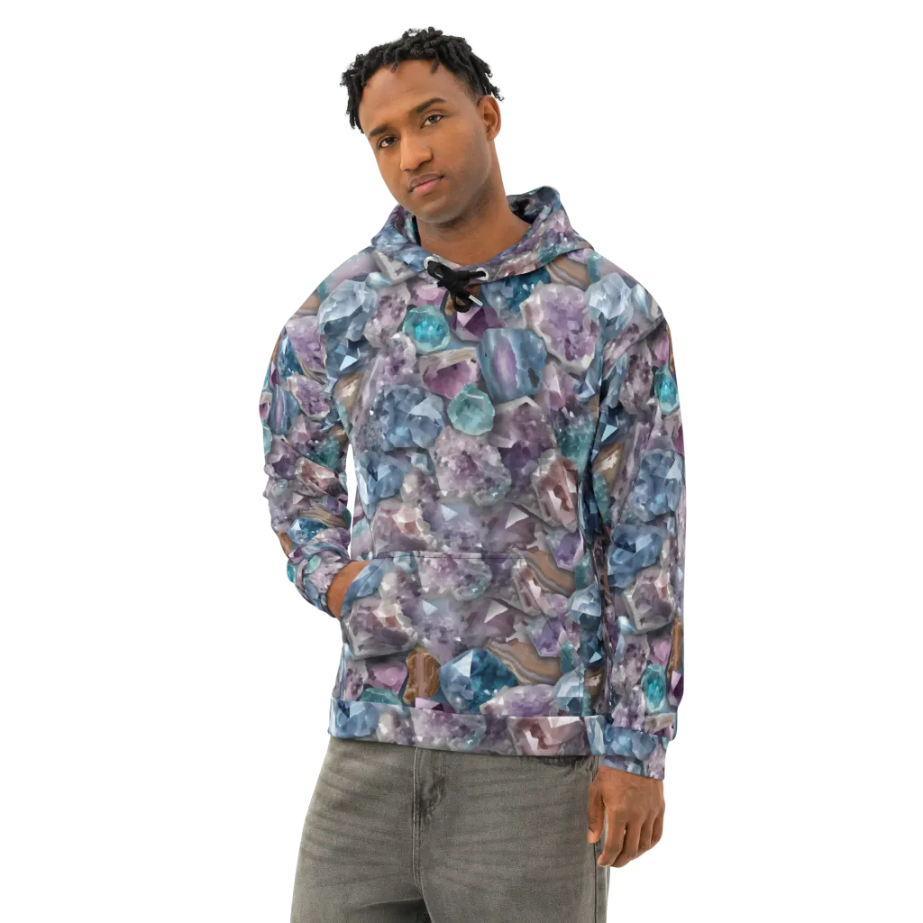 Amethyst Tide on Cotton Hoodie — Left Front