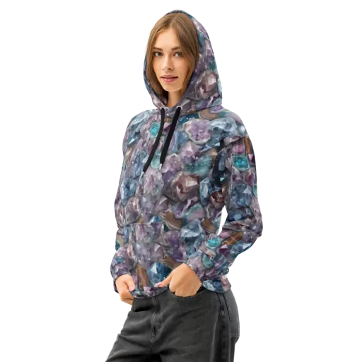 Amethyst Tide on a Cotton Hoodie