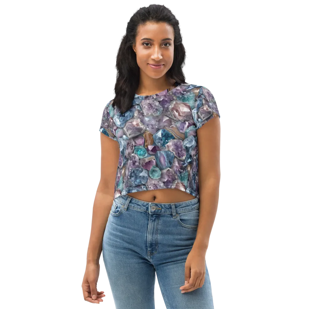 Amethyst Tide on Crop Tee — Front
