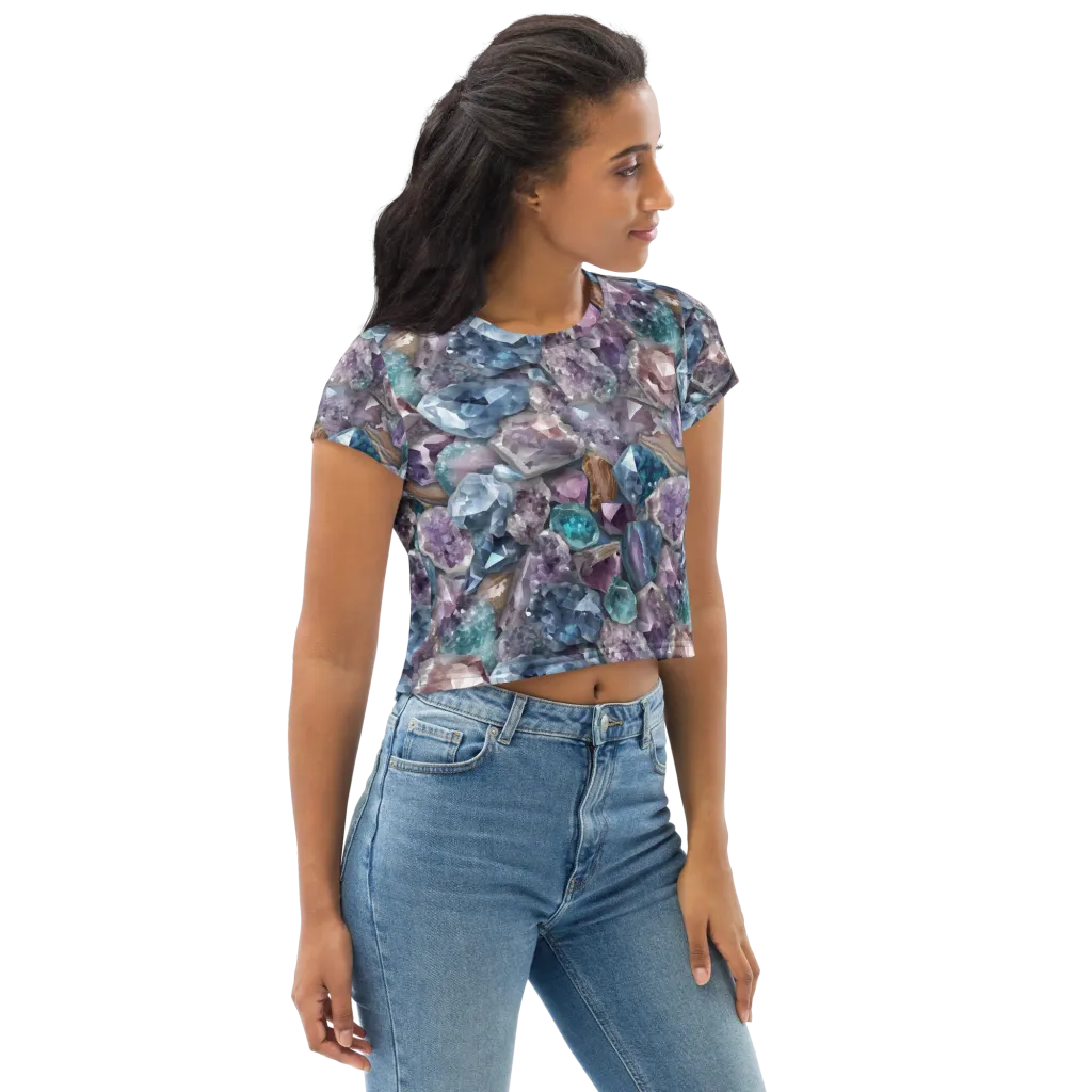 Amethyst Tide on Crop Tee — Right Front