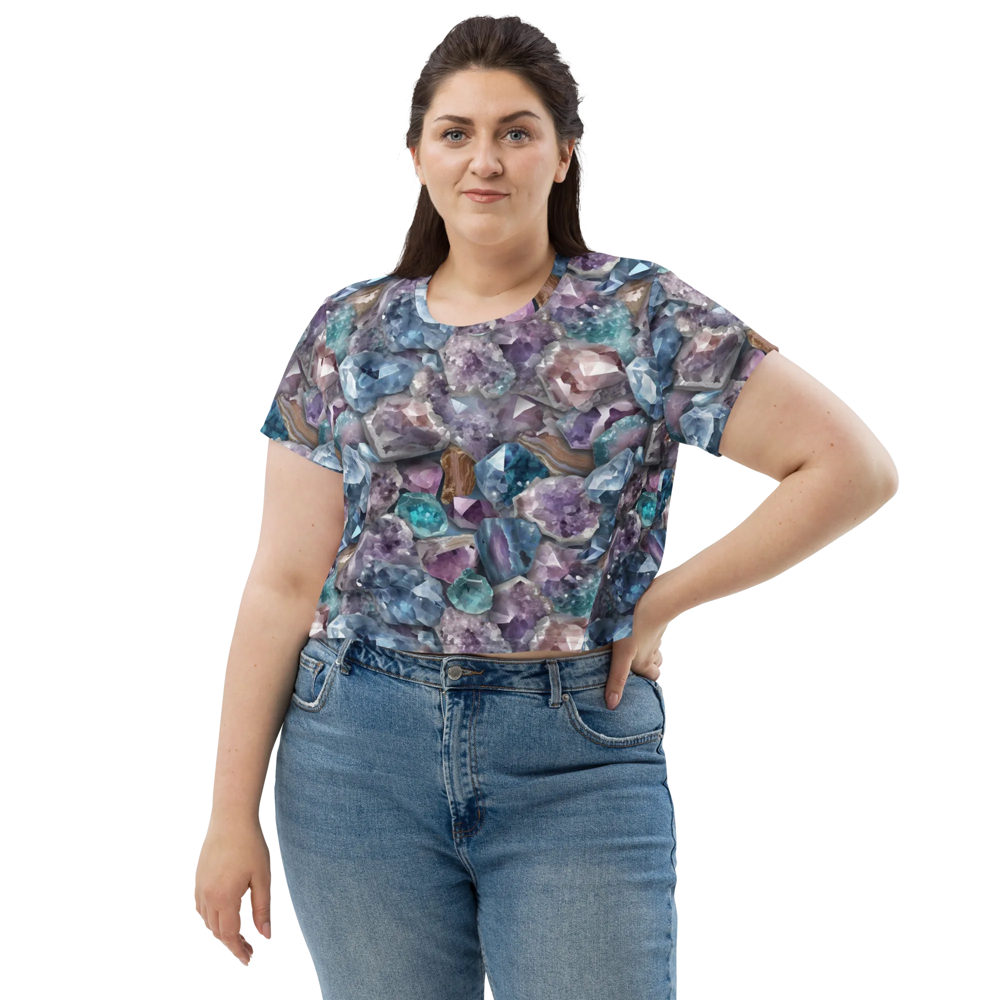 Amethyst Tide on Crop Tee — Front