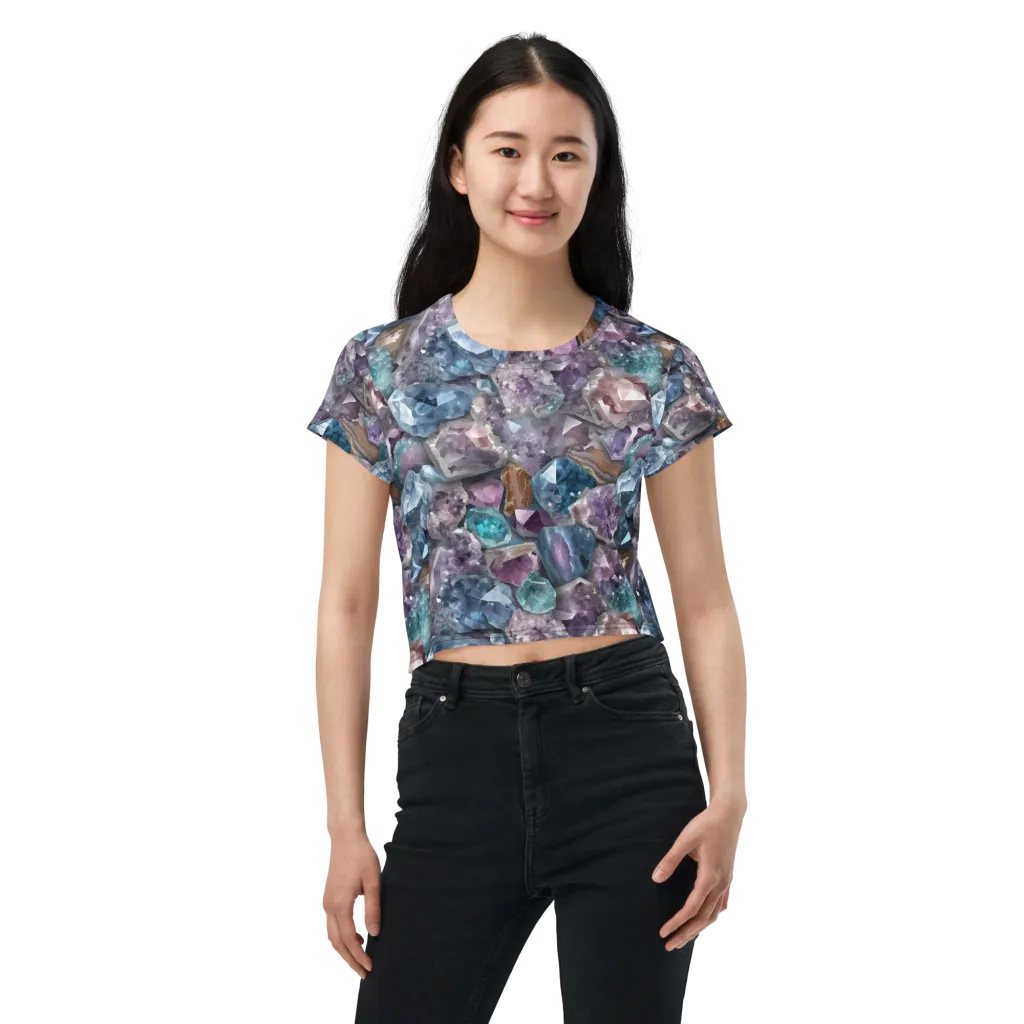 Amethyst Tide on Crop Tee — Front