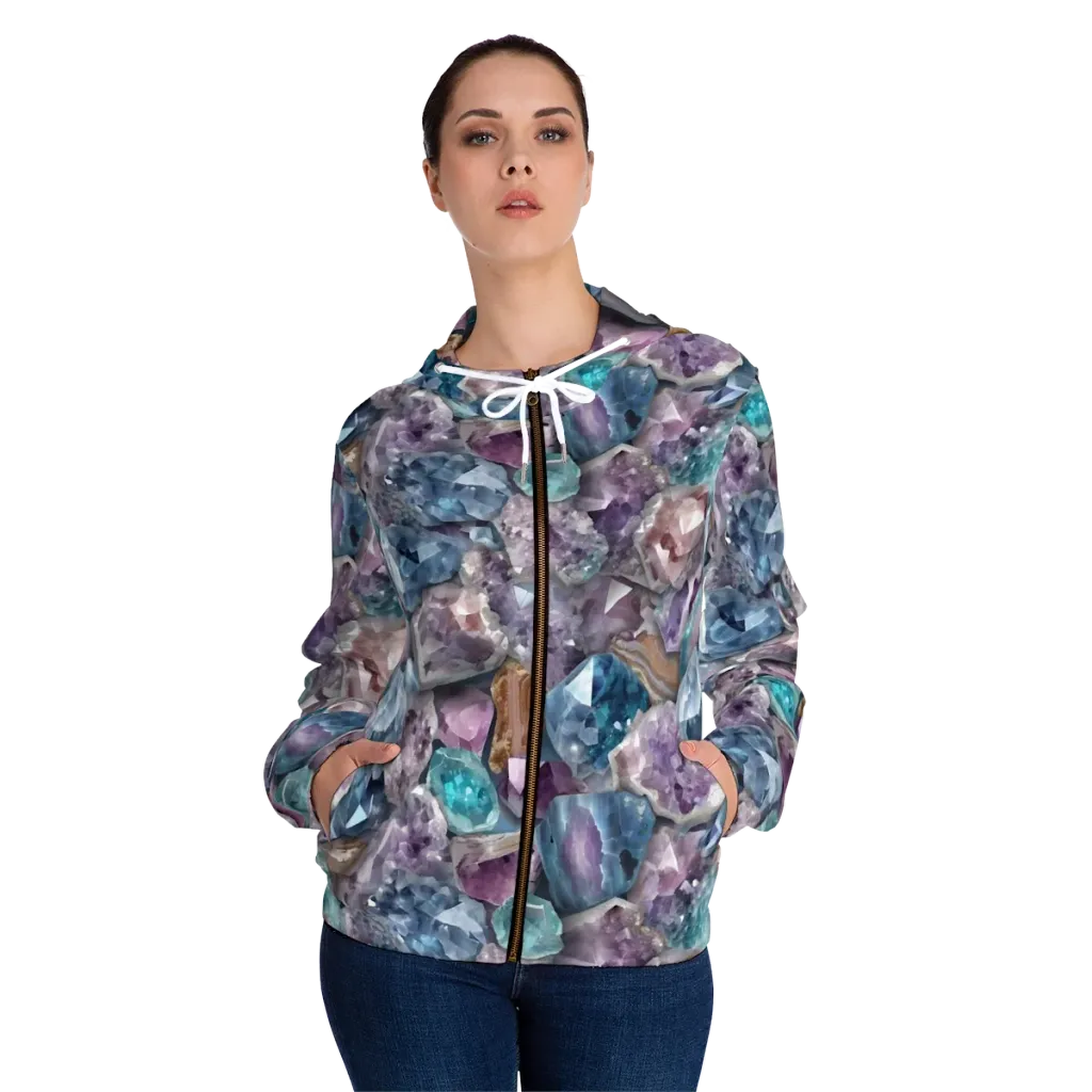Amethyst Tide on Women's Full-Zip Hoodie — Front On Person