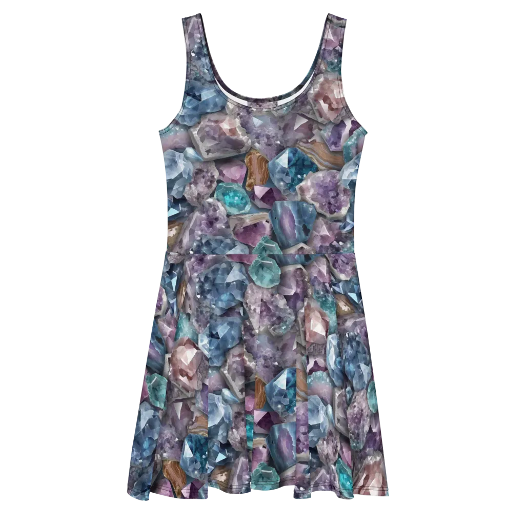 Amethyst Tide on Skater Dress — Front