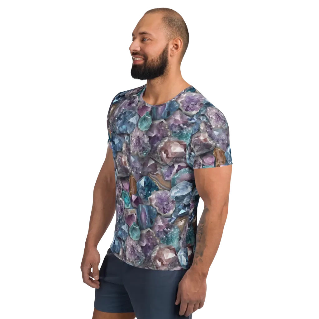 Amethyst Tide on Men's Athletic T-Shirt — Left