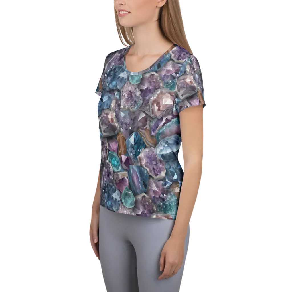 Amethyst Tide on Women's Athletic T-Shirt — Left