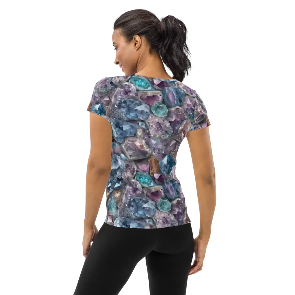 Amethyst Tide on Women's Athletic T-Shirt — Back