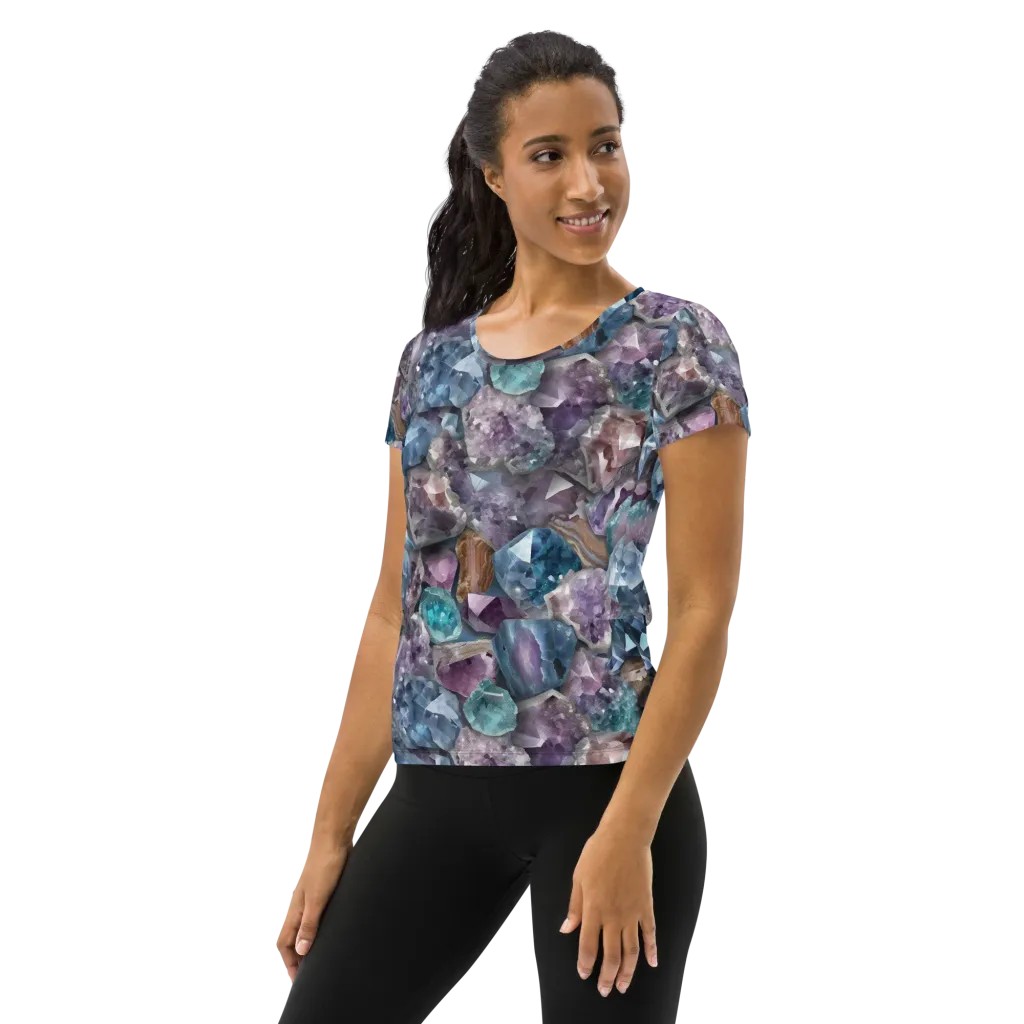 Amethyst Tide on Women's Athletic T-Shirt — Left