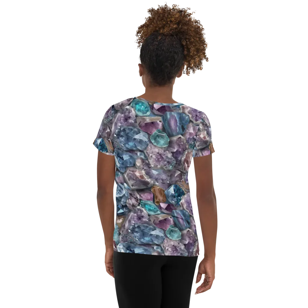 Amethyst Tide on Women's Athletic T-Shirt — Back