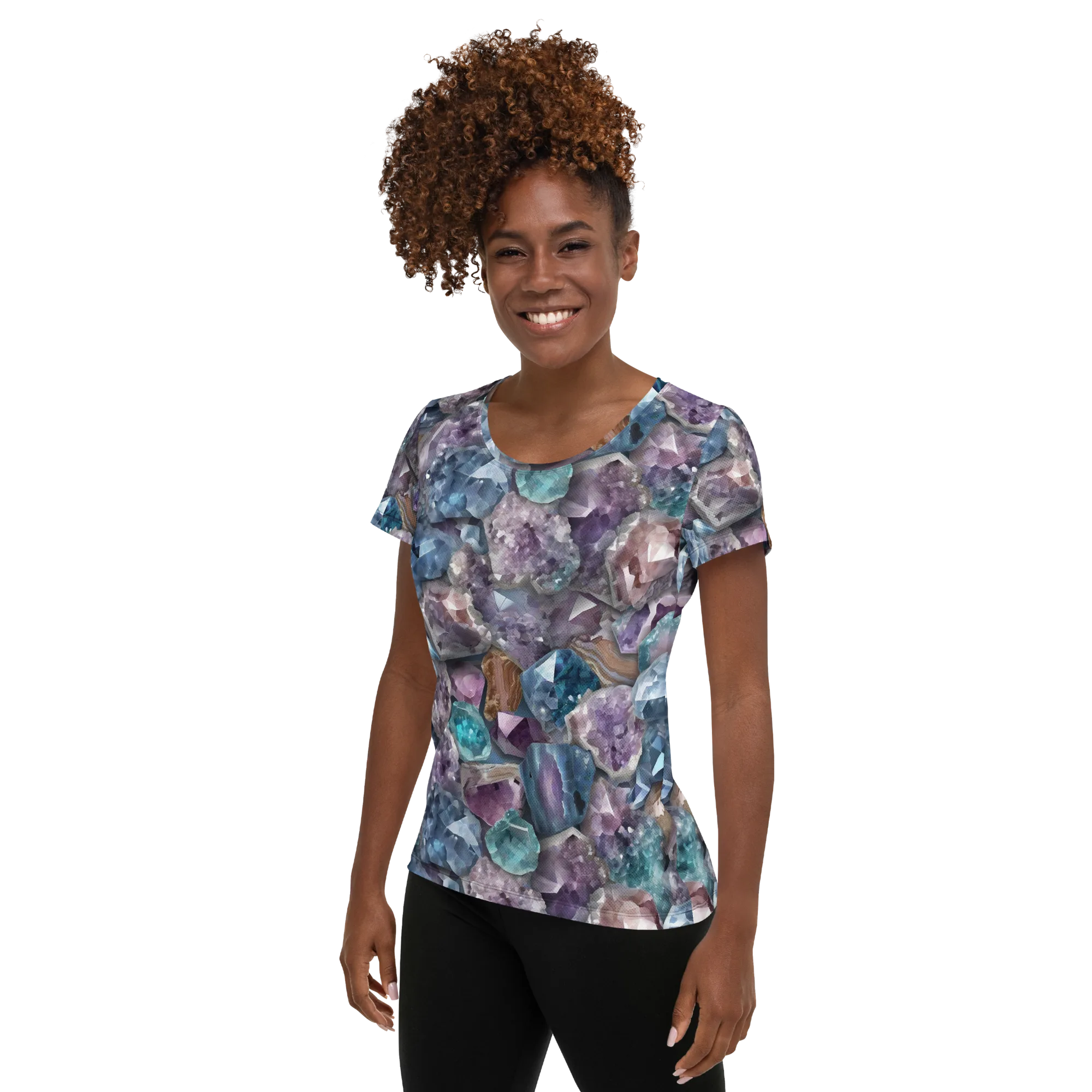 Amethyst Tide on Women's Athletic T-Shirt — Left