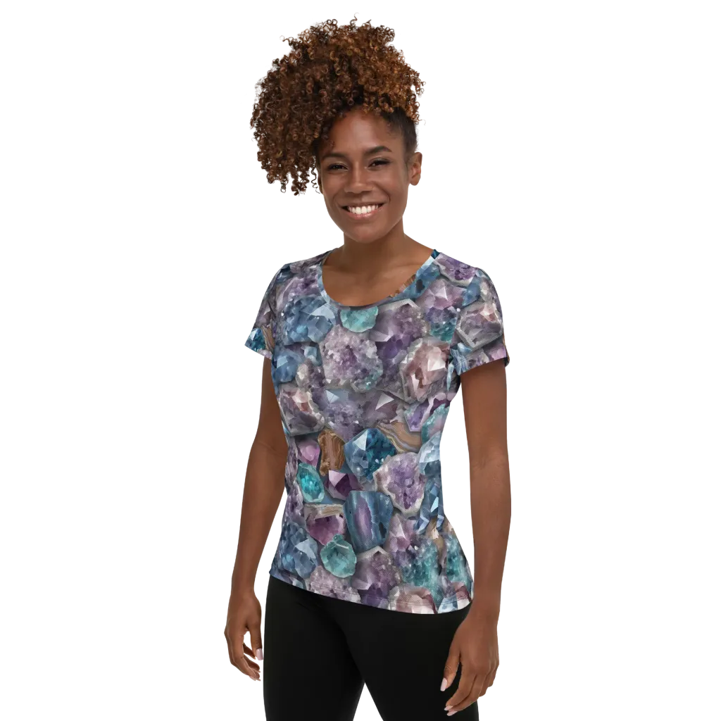 Amethyst Tide on Women's Athletic T-Shirt — Left
