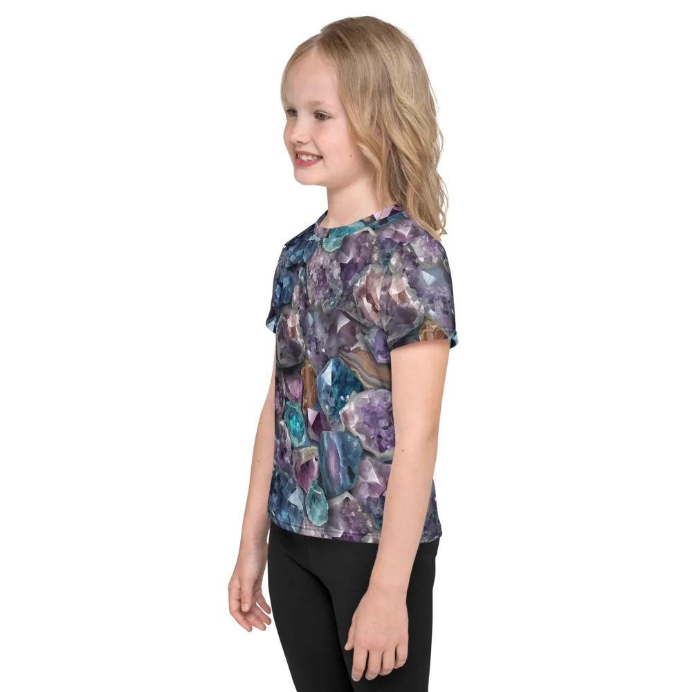 Amethyst Tide on Kids Crew Neck T-Shirt — Left