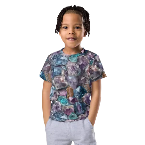 Amethyst Tide on a Kids Crew Neck T-Shirt