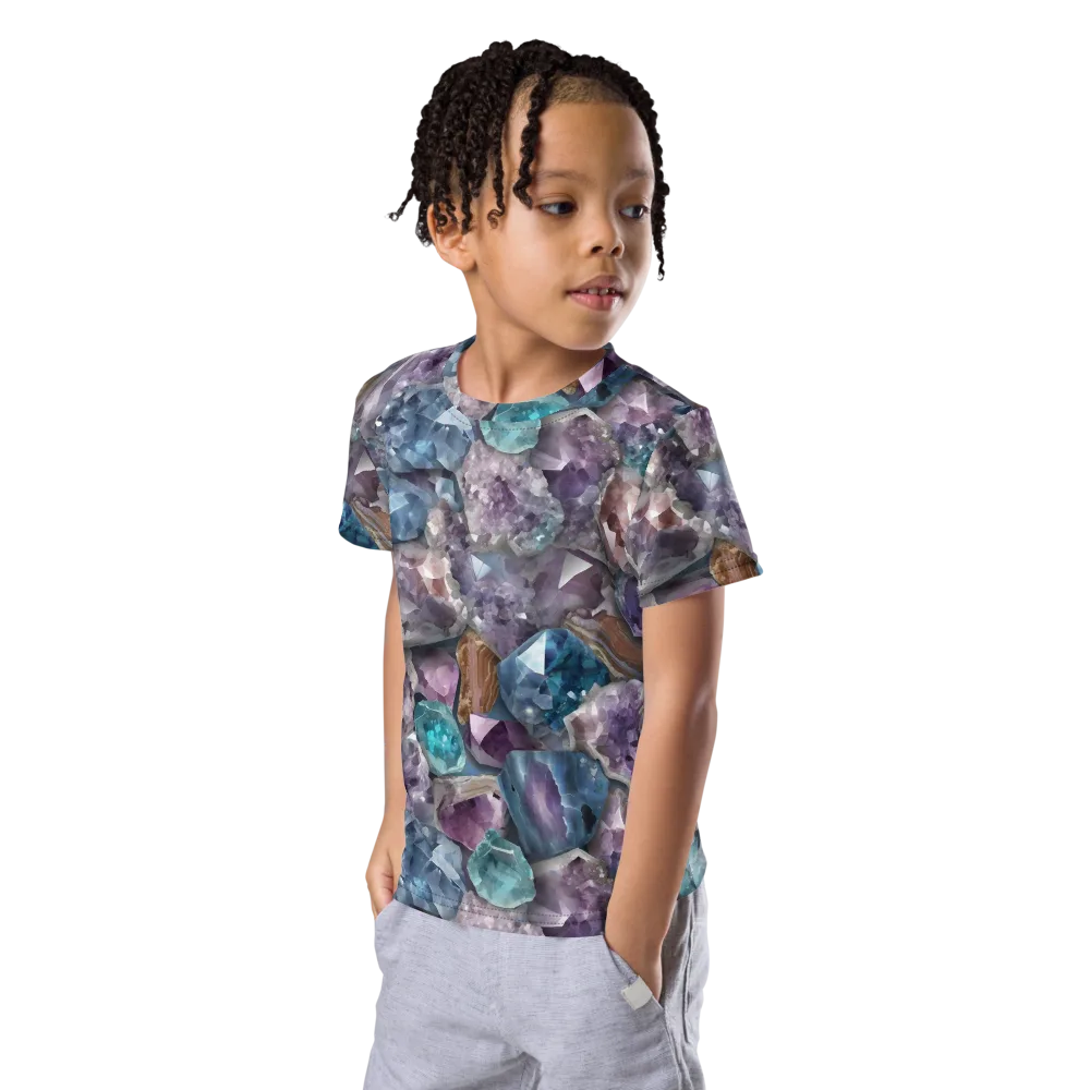 Amethyst Tide on Kids Crew Neck T-Shirt — Left Front