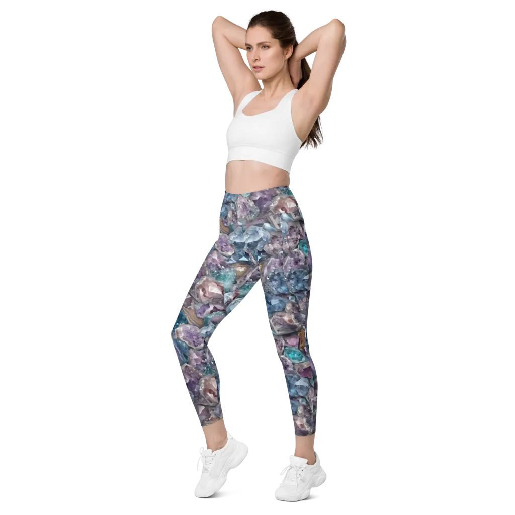 Amethyst Tide on Leggings with Pockets — Left Front
